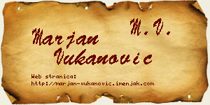 Marjan Vukanović vizit kartica